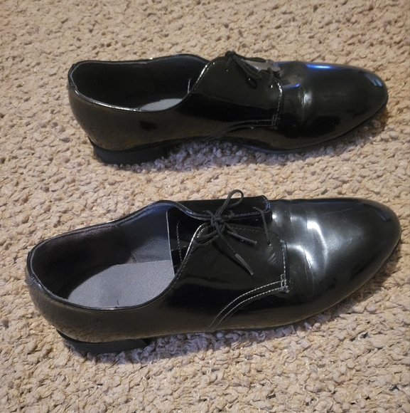 VIBRAM Pointed Toe Shiny Dress Shoes Black Size 10.5 - Picture 4 of 14